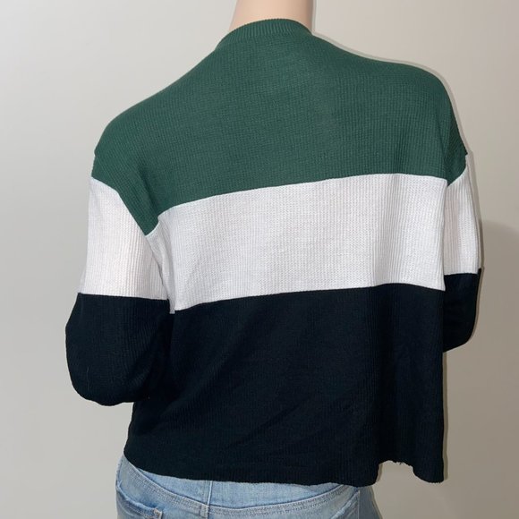 HOLLISTER CALIFRONIA WHITE & GREEN WAFFLE KNIT TOP - XS - Picture 7 of 10